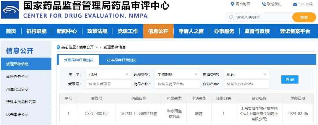 GC203TIL细胞注射液临床试验获批